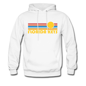 Florida Keys, Florida Hoodie - Retro Sunrise Florida Keys Crewneck Hooded Sweatshirt - white
