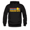 Florida Keys, Florida Hoodie - Retro Sunrise Florida Keys Crewneck Hooded Sweatshirt - black