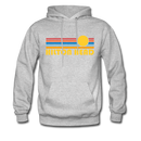 Hilton Head, South Carolina Hoodie - Retro Sunrise Hilton Head Crewneck Hooded Sweatshirt - heather gray