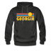 Georgia Hoodie - Retro Sunrise Georgia Crewneck Hooded Sweatshirt - charcoal gray