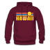 Hawaii Hoodie - Retro Sunrise Hawaii Crewneck Hooded Sweatshirt - burgundy