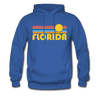Florida Hoodie - Retro Sunrise Florida Crewneck Hooded Sweatshirt - royal blue