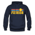 Florida Hoodie - Retro Sunrise Florida Crewneck Hooded Sweatshirt - navy