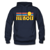 Illinois Hoodie - Retro Sunrise Illinois Crewneck Hooded Sweatshirt - navy
