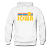 Iowa Hoodie - Retro Sunrise Iowa Crewneck Hooded Sweatshirt - white