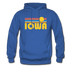 Iowa Hoodie - Retro Sunrise Iowa Crewneck Hooded Sweatshirt - royal blue
