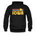 Iowa Hoodie - Retro Sunrise Iowa Crewneck Hooded Sweatshirt - black