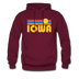Iowa Hoodie - Retro Sunrise Iowa Crewneck Hooded Sweatshirt - burgundy