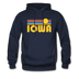 Iowa Hoodie - Retro Sunrise Iowa Crewneck Hooded Sweatshirt - navy