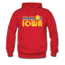 Iowa Hoodie - Retro Sunrise Iowa Crewneck Hooded Sweatshirt - red