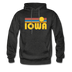 Iowa Hoodie - Retro Sunrise Iowa Crewneck Hooded Sweatshirt - charcoal gray
