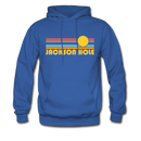 Jackson Hole, Wyoming Hoodie - Retro Sunrise Jackson Hole Crewneck Hooded Sweatshirt - royal blue