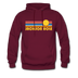 Jackson Hole, Wyoming Hoodie - Retro Sunrise Jackson Hole Crewneck Hooded Sweatshirt - burgundy