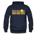 Jackson Hole, Wyoming Hoodie - Retro Sunrise Jackson Hole Crewneck Hooded Sweatshirt - navy