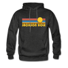Jackson Hole, Wyoming Hoodie - Retro Sunrise Jackson Hole Crewneck Hooded Sweatshirt - charcoal gray