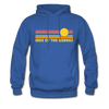 Lake of the Ozarks, Missouri Hoodie - Retro Sunrise Lake of the Ozarks Crewneck Hooded Sweatshirt - royal blue