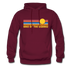 Lake of the Ozarks, Missouri Hoodie - Retro Sunrise Lake of the Ozarks Crewneck Hooded Sweatshirt - burgundy