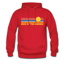 Lake of the Ozarks, Missouri Hoodie - Retro Sunrise Lake of the Ozarks Crewneck Hooded Sweatshirt - red