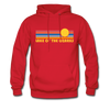 Lake of the Ozarks, Missouri Hoodie - Retro Sunrise Lake of the Ozarks Crewneck Hooded Sweatshirt - red