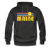 Maine Hoodie - Retro Sunrise Maine Crewneck Hooded Sweatshirt - charcoal gray