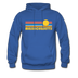 Massachusetts Hoodie - Retro Sunrise Massachusetts Crewneck Hooded Sweatshirt - royal blue