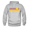 Massachusetts Hoodie - Retro Sunrise Massachusetts Crewneck Hooded Sweatshirt - heather gray