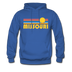 Missouri Hoodie - Retro Sunrise Missouri Crewneck Hooded Sweatshirt - royal blue