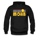 Moab, Utah Hoodie - Retro Sunrise Moab Crewneck Hooded Sweatshirt - black