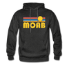 Moab, Utah Hoodie - Retro Sunrise Moab Crewneck Hooded Sweatshirt - charcoal gray