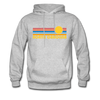 North Carolina Hoodie - Retro Sunrise North Carolina Crewneck Hooded Sweatshirt - heather gray