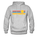 North Carolina Hoodie - Retro Sunrise North Carolina Crewneck Hooded Sweatshirt - heather gray