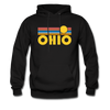 Ohio Hoodie - Retro Sunrise Ohio Crewneck Hooded Sweatshirt - black