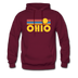 Ohio Hoodie - Retro Sunrise Ohio Crewneck Hooded Sweatshirt - burgundy