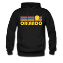 Orlando, Florida Hoodie - Retro Sunrise Orlando Crewneck Hooded Sweatshirt - black