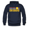 Orlando, Florida Hoodie - Retro Sunrise Orlando Crewneck Hooded Sweatshirt - navy