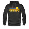 Orlando, Florida Hoodie - Retro Sunrise Orlando Crewneck Hooded Sweatshirt - charcoal gray