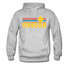 Oregon Hoodie - Retro Sunrise Oregon Crewneck Hooded Sweatshirt - heather gray