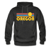 Oregon Hoodie - Retro Sunrise Oregon Crewneck Hooded Sweatshirt - charcoal gray