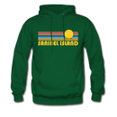 Sanibel Island, Florida Hoodie - Retro Sunrise Sanibel Island Crewneck Hooded Sweatshirt - forest green