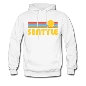 Seattle, Washington Hoodie - Retro Sunrise Seattle Hooded Sweatshirt