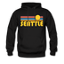 Seattle, Washington Hoodie - Retro Sunrise Seattle Crewneck Hooded Sweatshirt - black