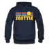 Seattle, Washington Hoodie - Retro Sunrise Seattle Crewneck Hooded Sweatshirt - navy