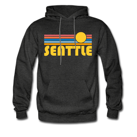 Seattle, Washington Hoodie - Retro Sunrise Seattle Hooded Sweatshirt