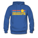 Sarasota, Florida Hoodie - Retro Sunrise Sarasota Crewneck Hooded Sweatshirt - royal blue