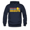 Sarasota, Florida Hoodie - Retro Sunrise Sarasota Crewneck Hooded Sweatshirt - navy
