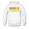 Tampa, Florida Hoodie - Retro Sunrise Tampa Crewneck Hooded Sweatshirt - white