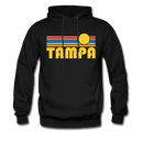 Tampa, Florida Hoodie - Retro Sunrise Tampa Crewneck Hooded Sweatshirt - black