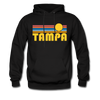Tampa, Florida Hoodie - Retro Sunrise Tampa Crewneck Hooded Sweatshirt - black