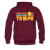 Tampa, Florida Hoodie - Retro Sunrise Tampa Crewneck Hooded Sweatshirt - burgundy