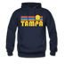Tampa, Florida Hoodie - Retro Sunrise Tampa Crewneck Hooded Sweatshirt - navy